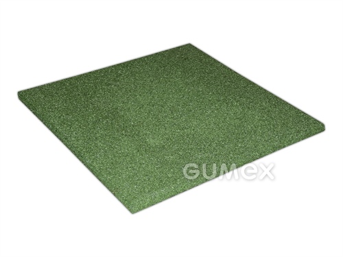 Športová elastická dlažba hladká ELASTON-ELTEC, hrúbka 20mm, 500x500mm, plná, recyklovaná guma, zelená